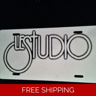 Le Studio License Plates White Black Logo B